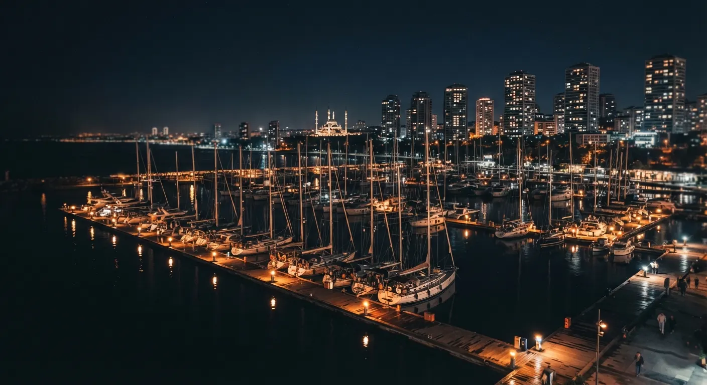 Kartal marinası gece manzarası