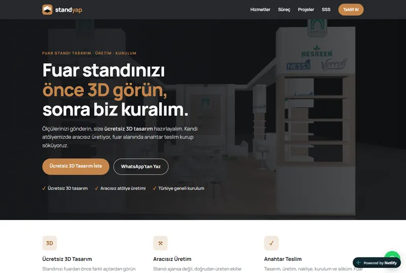 Standyap fuar standı tasarım ve kurulum sitesi ana sayfası